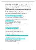 ECON 301 Test 2 Fall 2023 Theories of Economic Growth and  Measures of Development Latest Update 2023 Questions and  Answers 100% Correct Highly Recommended Download to  Score A Theories of Economic Growth and Measures of Development Part A: Multiple-Choi