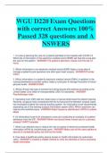 WGU D220 Exam Questions with correct Answers 100% Passed 328 questions and A NSWERS