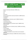 NURS 6200 Exam 1 With Complete Solution