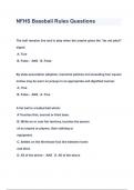 NFHS Baseball Rules Questions & ANSWERS 2023 ( A+ GRADED 100% VERIFIED)