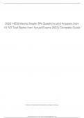 2023-HESI Mental Health RN Questions and Answers from V1-V3 Test Banks from Actual Exams 2023&rpar; Complete Guide