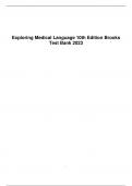 Exploring Medical Language 10th Edition Brooks Test Bank 2023