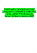 Test Bank For Nursing Leadership, Management, and Professional Practice for the LPN/LVN 7th Edition by Tamara R. Dahlkempe-latest-2023 