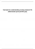 TEST BANK FOR UNDERSTANDING NURSING RESEARCH, 7TH EDITION, SUSAN GROVE, JENNIFER GRAY, ISBN 9780323532051, ISBN  9780323546515, ISBN