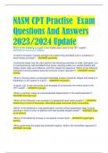 NASM CPT PractiCe Exam  Questions And Answers  2023/2024 Update