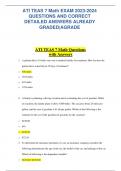 ATI TEAS 7 Math EXAM 2023-2024  QUESTIONS AND CORRECT DETAILED ANSWERS ALREADY  GRADED|AGRADE