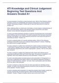 ATI Knowledge and Clinical Judgement Beginning Test Questions And Answers Graded A&plus;