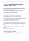 CCHI Exam 2023-2024 Questions & Answers 100&percnt; Correct &period;