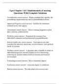 Lpn Chapter 1 & 2 fundamentals of nursing Questions With Complete Solutions