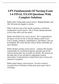 LPN Fundamentals Of Nursing Exam 1-6 FINAL EXAM Questions With Complete Solutions