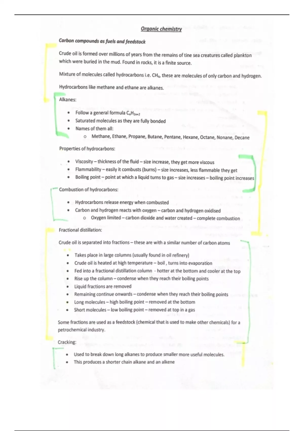 Summary: GCSE Chemistry - Organic Chemistry - Chemistry - Stuvia US