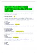 CRI10001 Week 9 TEST 2023 QUESTIONS AND ANSWERS ALL CORRECT 
