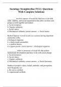 Sociology Straighterline FULL Questions With Complete Solutions