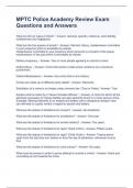 MPTC Police Academy Review Exam Questions and Answers 