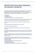 NCLEX Critical Care Nurse Questions and Answers&period; &lpar;Graded A&rpar;