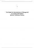 Test Bank for Introduction to Managerial Accounting 6th Edition Brewer&comma; Garrison&comma; Noreen