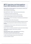MPTC Interviews and Interrogations Exam 2023 Questions and Answers