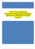 WGU C214 OA Financial Management Retake Exam Questions and Answers &lpar;2022&sol;2023&rpar; &lpar;Verified Answers&rpar;