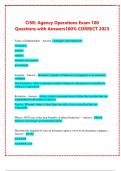 CISR: Agency Operations Exam 100 Questions with Answers100% CORRECT 2023