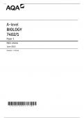 AQA A LEVEL BIOLOGY  PAPER 1 2023 QUESTION PAPER AND MARK SCHEME  BUNDLE (7402/1)