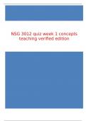 NSG 3012 quiz week 1 concepts teaching verified edition