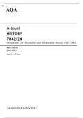 AQA A-level HISTORY Component 2N JUNE 2023 MARK SCHEME: Revolution and dictatorship: Russia, 1917–1953