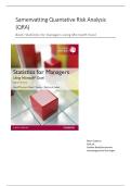  Samenvatting Quantitative risk analysis - QRA - Statistics for managers using Microsoft Excel &lpar;Global edition&rpar;