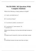 MATH PHIL 202 Questions With Complete Solutions.