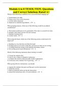 Module 6 to 8 TESOL/TEFL Questions and Correct Solutions Rated A+