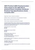 ABO Practical (ABO Practical broken down based on the ABO-NCLE practical Exam Candidate Handbook Practical Test Specifications sheet) Complete 2023