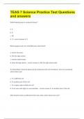 TEAS 7 Science Practice Test Questions and answers