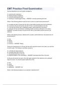 EMT Practice Final Examination&lpar;2023&sol;2024&rpar;&lpar;A&plus; Graded&rpar;100&percnt; VERIFIED ANSWERS &vert;Gold Rated&excl;&excl;