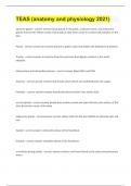 TEAS &lpar;anatomy and physiology 2021&rpar;graded A