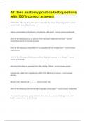 ATI teas anatomy practice test questions with 100&percnt; correct answers