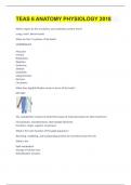 TEAS 6 ANATOMY PHYSIOLOGY 2018 WITH 100&percnt; CORRECT ANSWERS