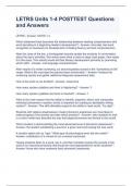 LETRS Units 1-4 POSTTEST Questions and Answers