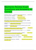 Mechanic Review Exam Questions and Answers All Correct 