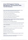 Army OCS Supply & Training Management Test Questions With Correct Answers.