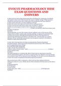 EVOLVE PHARMACOLOGY HESI EXAM QUESTIONS AND ANSWERS