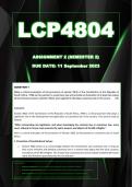 LCP4804 Assignment 2 Semester 2 - (Due: 11 September 2023)