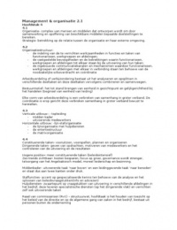 Management & organisatie 2.1 samenvatting complete leerstof 2013