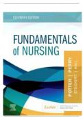 Test Bank for Fundamentals of Nursing ,11th Edition (2023/2024 Patricia Potter, Anne Perry, Patricia Stockert, Amy Hall) | Complete  Chapter 1-50
