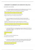 ASSESSMENT LEADERSHIP AND COMMUNITY HEALTH 4  QUESTIONS AND ANSWERS