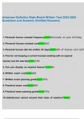 Arkansas Esthetics State Board Written Test 2023-2024 Questions and Answers (Verified Answers)