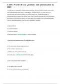 CADC Practice Exam Questions and Answers &lpar;Test 1&rpar; 2023&period;docx
