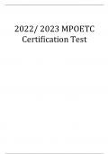 2022&sol; 2023 MPOETC Certification Test