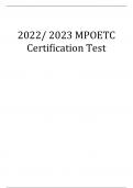 2022/ 2023 MPOETC Certification Test