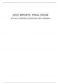 2023 MPOETC FINAL EXAM ACTUAL & VERIFIED QUESTIONS AND ANSWERS
