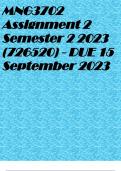 MNG3702 Assignment 2 Semester 2 2023 (726520) - DUE 15 September 2023