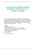 ATI Dosage Calculation and Safe Medication Administration 3.0 - Dosages by Weight